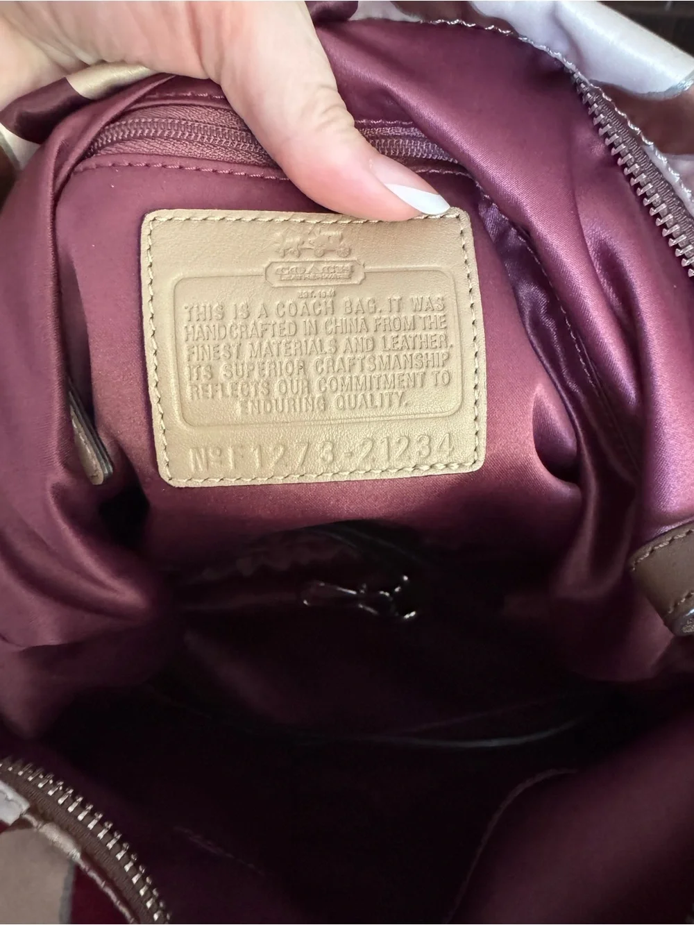 Coach Multicolor Geo Circle Hobo Bag in Pink, Burgundy & Tan